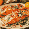 Salmon Fish Meal Diamond Painting