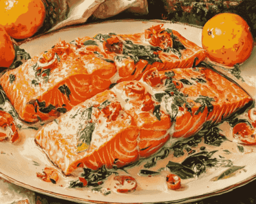 Salmon Fish Meal Diamond Painting