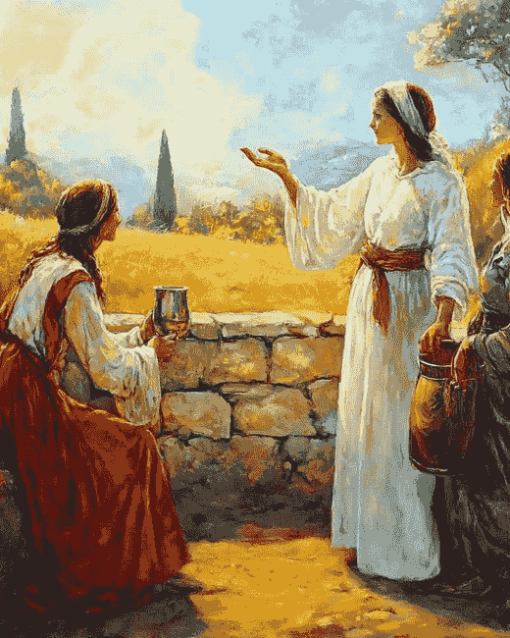 Samaritan Woman Vintage Diamond Painting