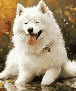 Samoyed Puppy Delight Diamond Painting