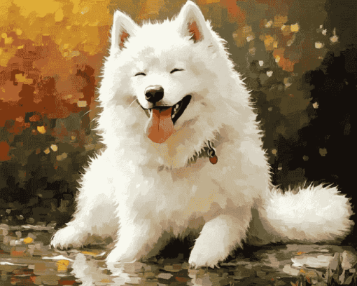 Samoyed Puppy Delight Diamond Painting