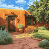 Santa Fe Houses Landscape Diamond Painting