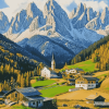 Santa Maddalena Mountain Views Diamond Painting