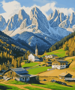 Santa Maddalena Mountain Views Diamond Painting