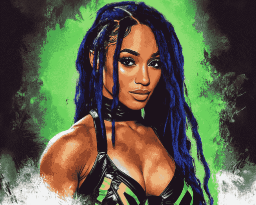 Sasha Banks WWE Champion Diamond Painting