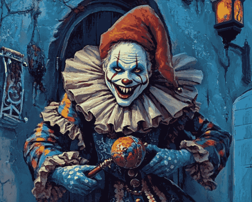 Scary Clown Jester Diamond Painting