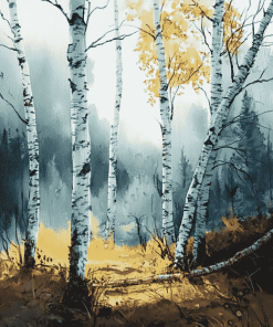 Scenic Birch Trees Woods Diamond Painting