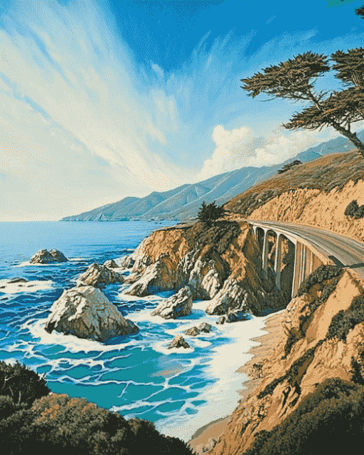 Scenic California Coastlines Diamond Painting