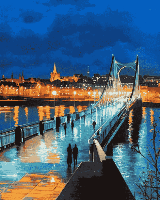 Scenic Londonderry Bridge Night Diamond Painting