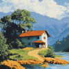 Scenic River House Diamond Painting