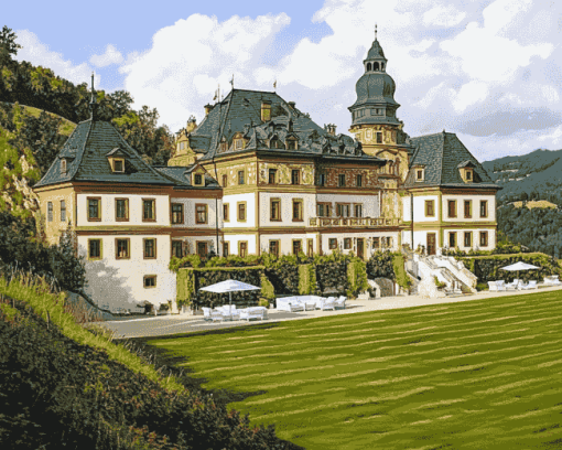 Schloss Luberegg Castle in Austria Diamond Painting