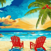 Seaside Chairs Beach View Diamond Painting