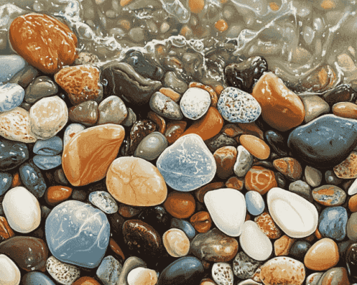 Seaside Serenity Pebbles Diamond Painting