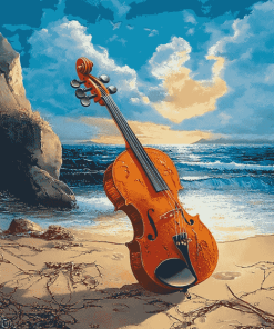 Seaside Violin Harmony Diamond Painting