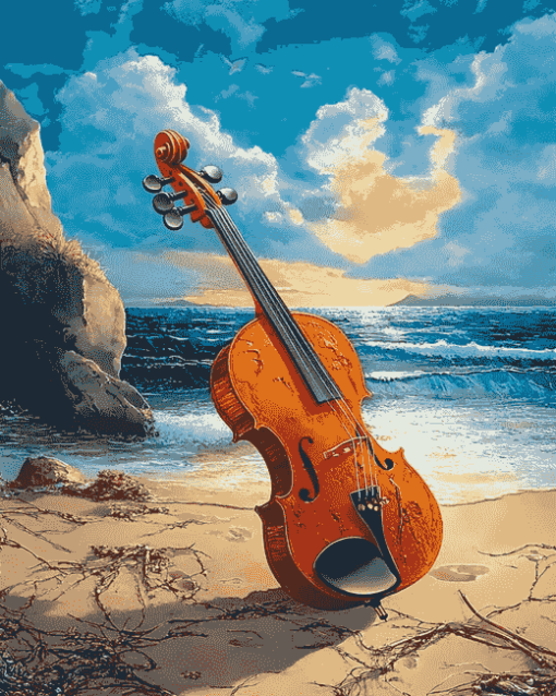 Seaside Violin Harmony Diamond Painting