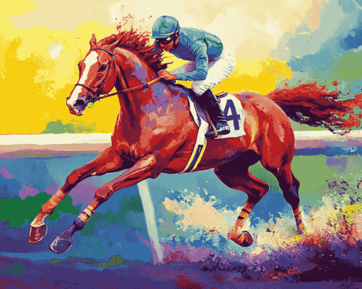 Secretariat Horse Race Diamond Painting