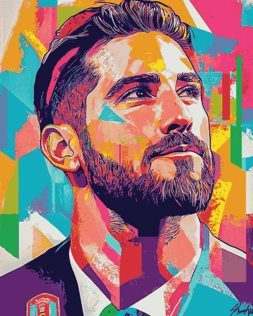 Sergio Ramos Colorful Pop Diamond Painting