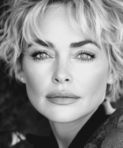 Sharon Stone Black and White Diamond Painting