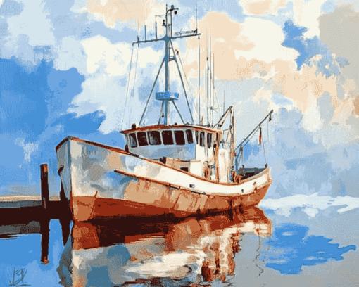 Shrimp Boat Engines Diamond Painting