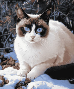 Siamese Snowshoe Kitty Diamond Painting