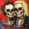 Sid and Nancy Skull Animation Diamond Painting