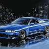 Skyline Car Blue Diamond Painting