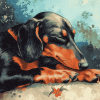 Sleeping Dachshund Puppy Diamond Painting