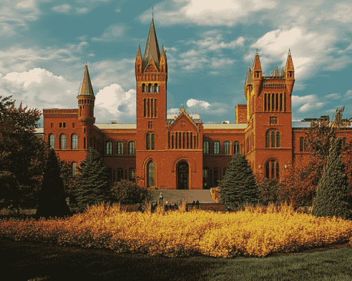 Smithsonian Castle Architectural Diamond Painting