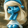 Smurfette Blue Animation Diamond Painting