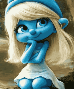 Smurfette Blue Animation Diamond Painting