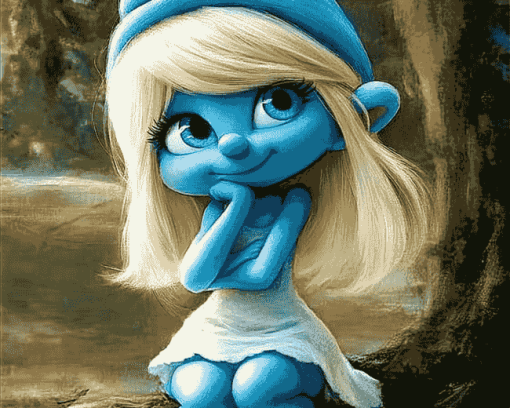 Smurfette Blue Animation Diamond Painting