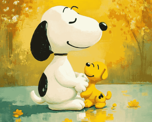 Snoopy and Woodstock Cartoon Diamond Painting