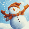 Snowman Cartoon Magic Diamond Painting