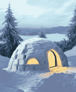 Snowy Igloo Landscapes Diamond Painting