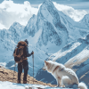 Snowy Mountain Adventure with Dogs Diamond Painting