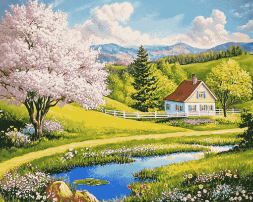 Spring Country Landscapes Diamond Painting