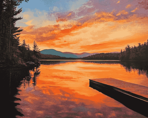 Squam Lake Sunset Diamond Painting