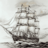 Square Rigged Ship Sailing Diamond Painting