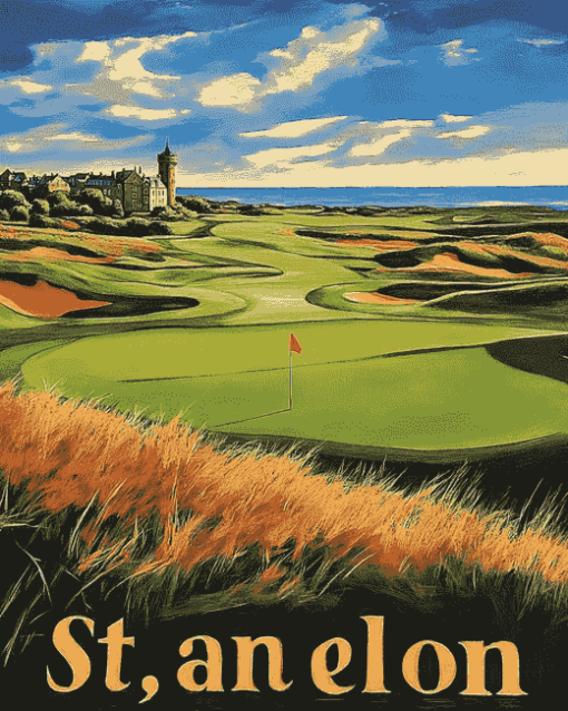 St. Andrews Golf Landscape Diamond Painting