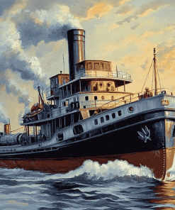 Steam Towboat Ocean Scenes Diamond Painting