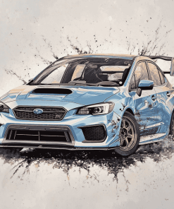 Subaru WRX Grey Turbo Diamond Painting