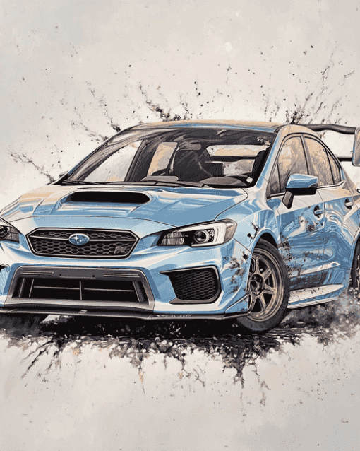 Subaru WRX Grey Turbo Diamond Painting