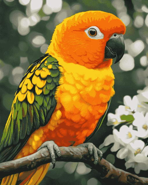 Sun Conure Parrot Diamond Painting