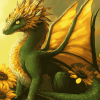 Sunflower Fantasy Dragon Diamond Painting