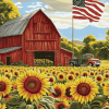 Sunflowers with Rustic Barn Diamond Painting