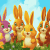 Sunny Bunnies Cartoon Diamond Painting