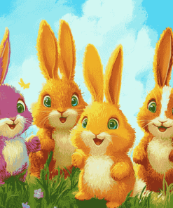 Sunny Bunnies Cartoon Diamond Painting