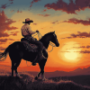 Sunset Cowboy Silhouette Diamond Painting