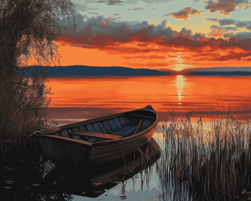 Sunset Over Lake Balaton Diamond Painting