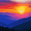 Sunset Smokey Mountains Diamond Painting